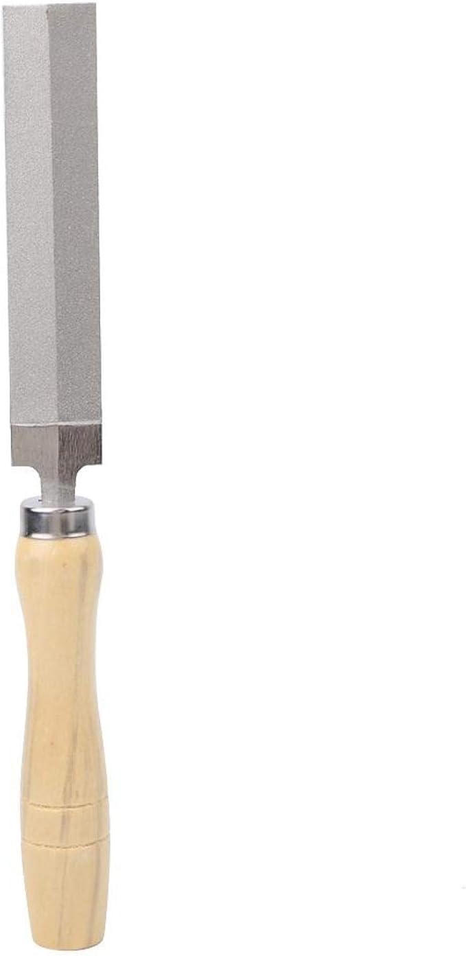 Diamond Rhombic File Wooden Handle Diamond Coated File Diamond File Saw Metal Glass Grinding Woodworking Garden Tool(5 inches (125mm))