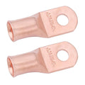 SELTERM 2pcs 2/0 AWG 5/16" Stud Copper Wire Lugs, Battery Lugs, Ring Terminals, Battery Cable Ends, 00 Gaug Ring Terminal Connectors, UL Heavy Duty Bare Copper Eyelets Battery Terminal Connectors
