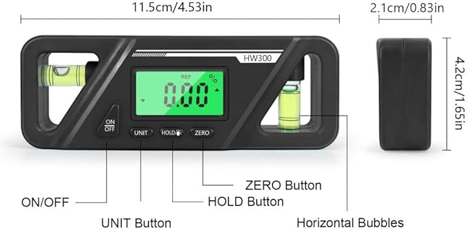 Digital Level Magnetic, 2 in 1 Digital Angle Finder, Digital Protractor Inclinometer, LED Display Angle Ruler, Electronic Level