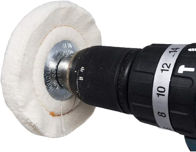 Benchmark Abrasives 4" Flannel Cushion Sewn Buffing Polishing Wheel for Bench Grinder with 1/4" Mandrel, for Polishing Finishing Smoothing on Aluminum, Stainless Steel (Flannel Cushion)