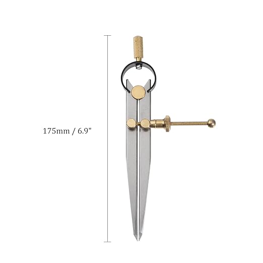 Spring Joint Caliper - [5 Inch] Carbon Steel Spring Divider Caliper with Brass Fulcrum for Metalworking Drawing Use, Flat Leg