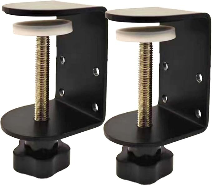 Small C Clamps 2 Inch with 4 Small Holes in the Back, 2-Pack Adjustable Desk C-Clamp for Range 0.39"~2", Versatile Clamp for Brake, Parts Assembly, Fastening, Welding, Woodwork, Metal Work