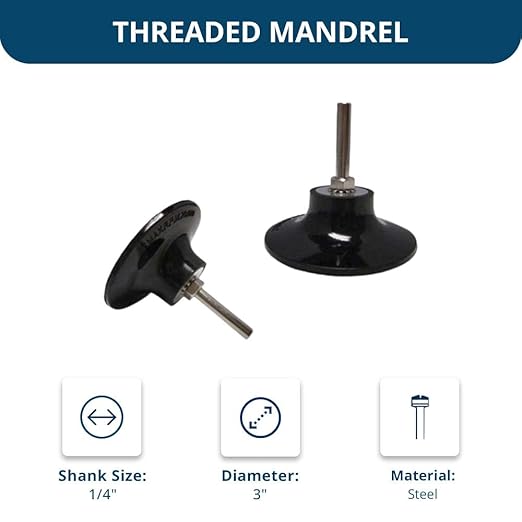Benchmark Abrasives 3 Inch Sanding Discs Pad Holder Quick Change Mandrel with 1/4 Inch Shank Die Grinder & Drill Sanding Attachment for Deburring Polishing Twist Lock Adapter Sanding Tool - 1 Piece