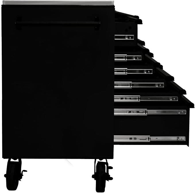 Homak 72” Roller Cabinet w/Stainless Steel Top RS Pro Workstation (Midnight Black)