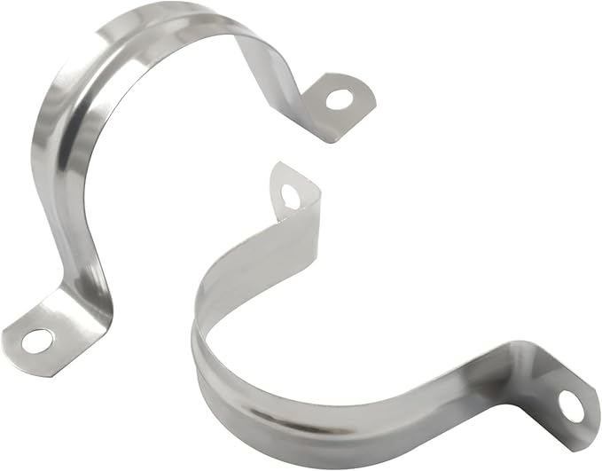 Hordion 10Pcs 1-3/4" Two Hole Strap U Bracket, M45 Rigid Pipe Strap Stainless Steel Conduit Clamp for Fixing Pipe