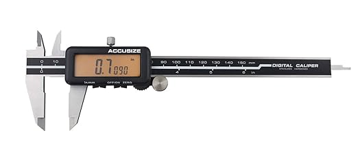 Accusize Industrial Tools 0-6''/0-150 mm, Yellow LCD Electronic Digital Caliper,Metric/Inch, 0.0005''/0.01mm Resolution, 1110-1818
