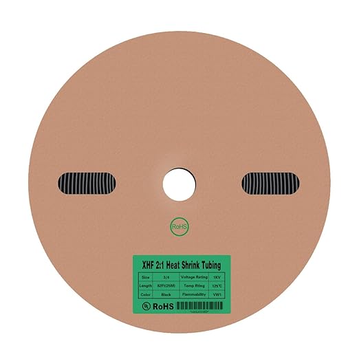 XHF UL Listed 55 FT 3/4" Heat Shrink Tubing Roll 2:1,Electrical Industrial Shrink Tube for Wire Insulation, RoHS Compliant Black