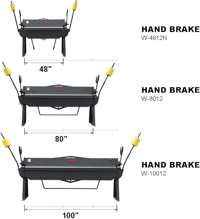 KAKA INDUSTRIAL Sheet Metal Brake, 100-Inch Heavy-Duty Metal Brake Bender, 12-Gauge Mild Steel Capacity Aluminum Brake, Floor Model Metal Break W-10012