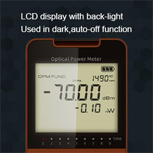 Optical Power Meter -50~+30dbm Built-in 10mW Visual Fault Locator Portable Optical Cable Tester Network Tools with RJ45 Remote