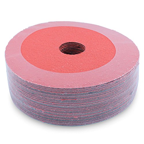 BHA Ceramic Resin Fiber Sanding and Grinding Discs, 4.5” x 7/8”, 80 Grit - 25 Pack