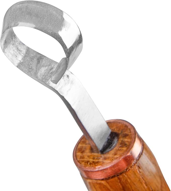 Wood Carving Scorp Knife | Round Carving Tool for Spoons, Bowls, and Cups | Oak Wood Handle with Carbon Steel Blade (1INCH)