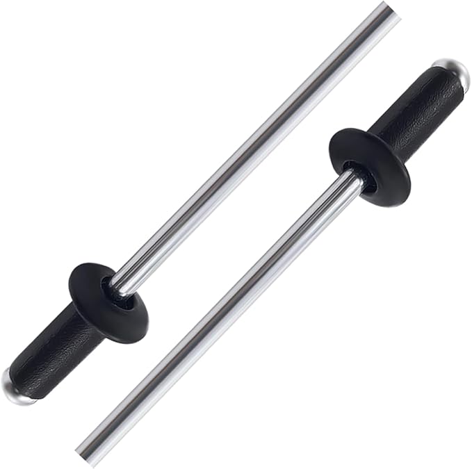 200pcs Black 1/8" x 3/8" Aluminum Blind Rivets, 3.2 x 9.5mm Pop Rivets,Aluminum Grip and Steel Mandrel