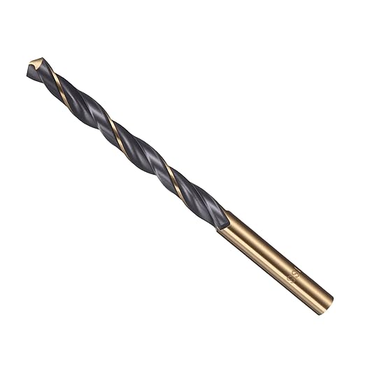 Drill Bit, 6.2mm Cutting Diameter, 4341 HSS Gold and Black 118° Cutting Angle Number Jobber Bits - (Applications: for Drilling Soft Metal Plastic Wood), 1-Pieces