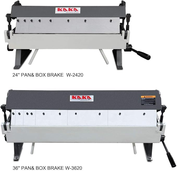 KAKA INDUSTRIAL Box and Pan Brake, 36-Inch Sheet Metal Brake, 20-Gauge Mild Steel Capacity Finger Brake, 0-135 Degree Adjustable Aluminum Brake with 6 Removable Fingers W-3620A