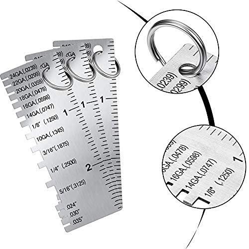 Weewooday 1 Pcs Wire/Metal Sheet Thickness Gauge Metal Tool Stainless Steel Welding One Sided Material Thickness Gauge Plated Size Inspection Tool