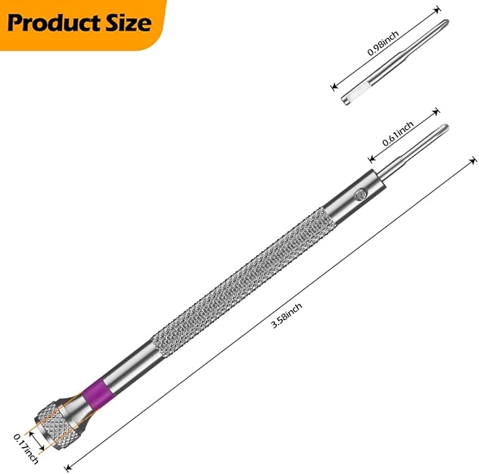 8PCS Professional Micro Precision Screwdriver Set 0.6-1.6mm, 8 Extra Replace Blades for Watch, Eyeglasses, Jewelry Work, Electronics Repair