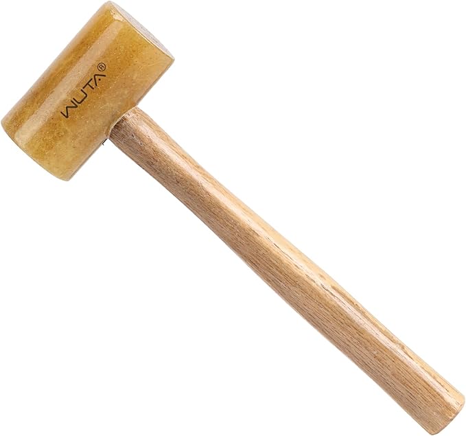 WUTA Rawhide Mallet 100% Rawhide-head Hammer for Jewelry Making Leather Craft Hammer Stamping Jewelry Leather Worker Craft Tool Good Buffering Mallet 42mm