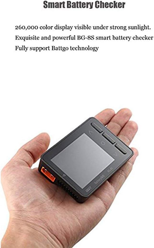 ISDT BattGo BG-8S Battery Meter, LCD Display Digital Battery Capacity Checker Battery Balancer Battery Tester for LiPo/LiFe/ Li-ion/NiMH/Nicd