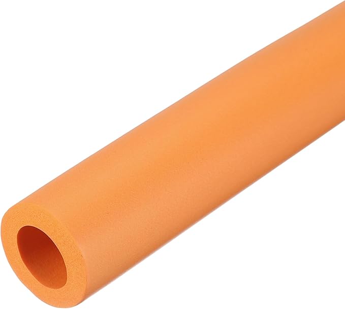 uxcell Pipe Insulation Tube Foam, 11/16" ID x 1/4" Thick x 1.64ft Foam Pipe Cover Non-Slip Hollow Tubing Guitar Air Conditioner Stand Fitness Equipment Handles, Orange