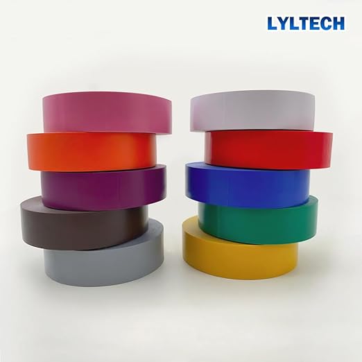 Electrical Tape Matte Rainbow 10 Colors Pack 3/4-Inch by 60 Feet, Waterproof,Strong Adhesive, Durable, Easy-Wrap