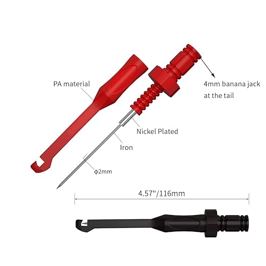 6pcs 4mm Banana PlugTest Leads Kit Digital Electrical Test Probes Back Probe Set Fully Insulated Alligator Clips0079