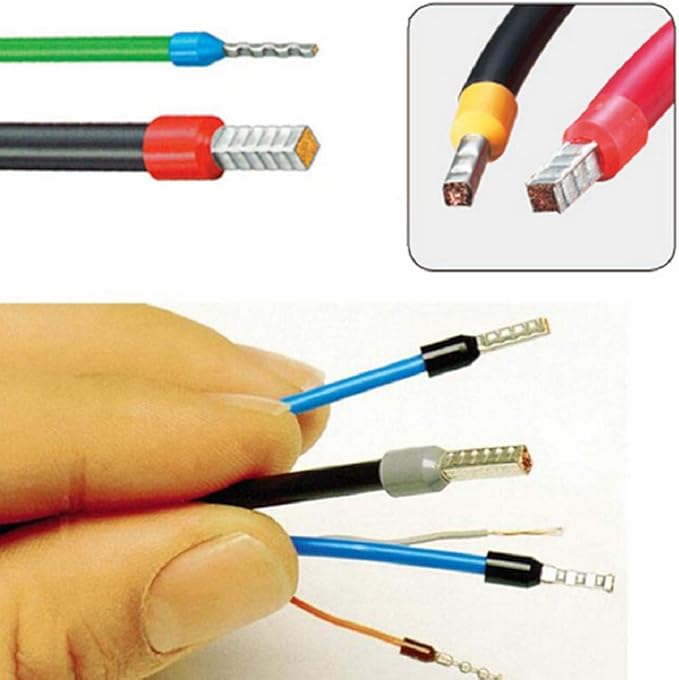 EL-SKY 800pcs Assortment Ferrule Wire Copper Crimp Connector, Wire Terminals Kit, Wire Connector Kit, Insulated Cord Pin End Terminal AWG 22-10 Kit