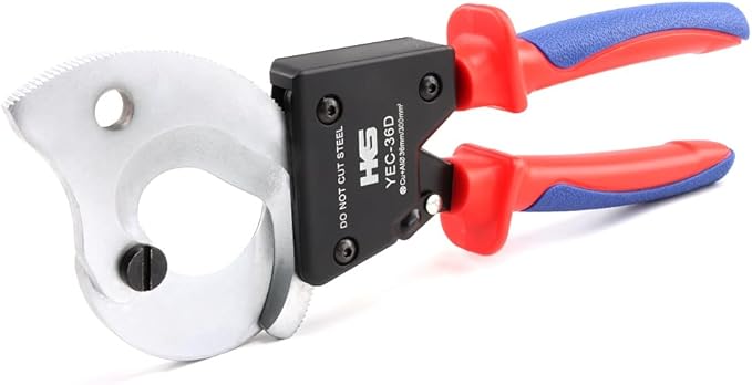 HKS Ratchet Cable Wire Cutter Heavy Duty for Cutting Electrical Aluminum Copper and Multi-core Cables up to 300mm² YEC-36D Chrome-plated VER