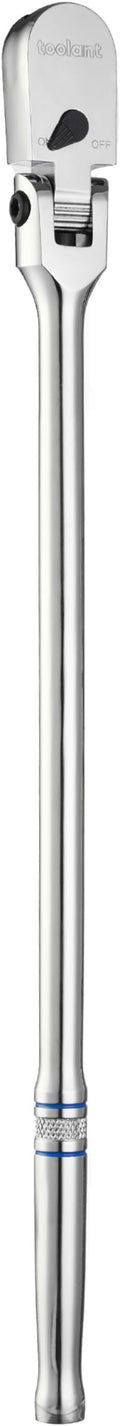 toolant 1/2" Drive Flex Head Ratchet, 90 Tooth Compact Flex Head Socket Ratchet Wrench, 17 Inch Length
