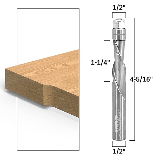 YONICO Router Bits Pattern Bit Solid Carbide Flush Trim Spiral 1/2-Inch Downcut 1/2-Inch Shank 32201-SC