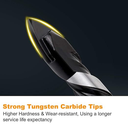 6PCS Masonry Drill Bit Set & Concrete Drill Bit Set 1/4"-1/2" Industrial Strength Carbide Drill Bit Tip for Glass/Brick/Plastic/Cement/Wood/Tile/Etc, by TITGGI