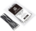 Metal Zip Ties Black 100pcs Stainless Steel Epoxy Coated Locking Cable Heavy Duty Exhaust Wrap Multi Purpose Binding for machinery, vehicles, farms, cables, pipes,Fence