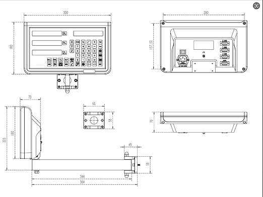 3-Axis Digital Readout Display 14" x20“x40 (370mm 520mm 1020mm) Linear Magnetic Scale Kit Magnetic Scale 5um High Accuracy IP67 for DRO Lathe Milling Bridgeport Drill Machine
