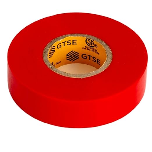 GTSE Red Electrical Tape, 3-Pack – Waterproof, Industrial Grade Vinyl, 3/4 in x 66ft– Strong Self-Adhesive PVC Electric Tape for Wire Insulation, 7 Mil, 600V – UL/CSA Listed