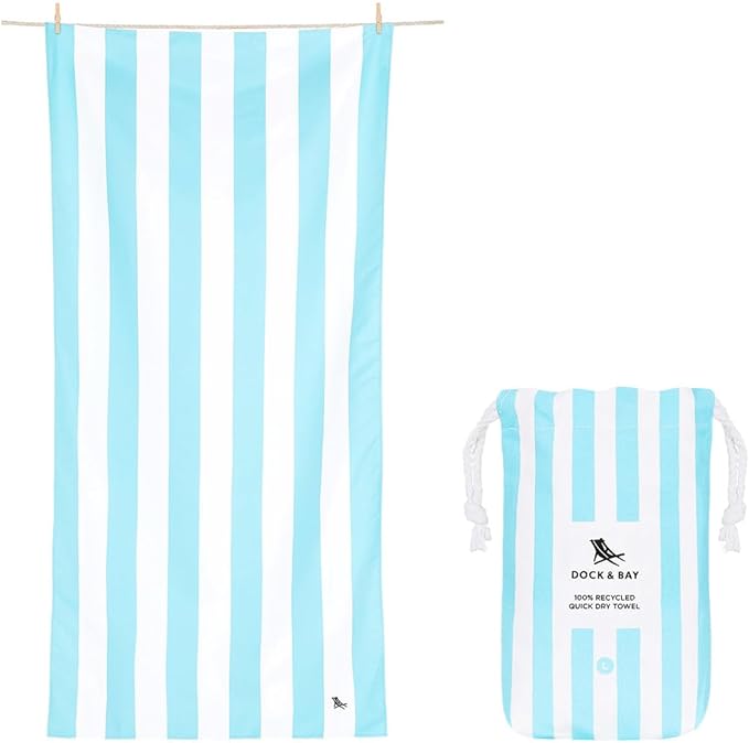 Dock & Bay Beach Towel - Quick Dry, Sand Free - Compact, Lightweight - 100% Recycled - Includes Bag - Set of 4 - Pastel Pic N Mix, Large (160x90cm, 63x35)