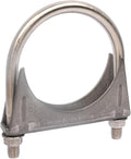 Universal Heavy Duty 3-1/2 Inch Stainless Exhaust Exhaust Clamp, 3.5” Exhaust U-Bolt Clamps Saddle Design with Reinforced Ribs