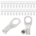 Heavy Duty Tinned Battery Ring Terminals (25 pcs.), 8 AWG 3/8" Stud, Tubular Copper Ring Connectors