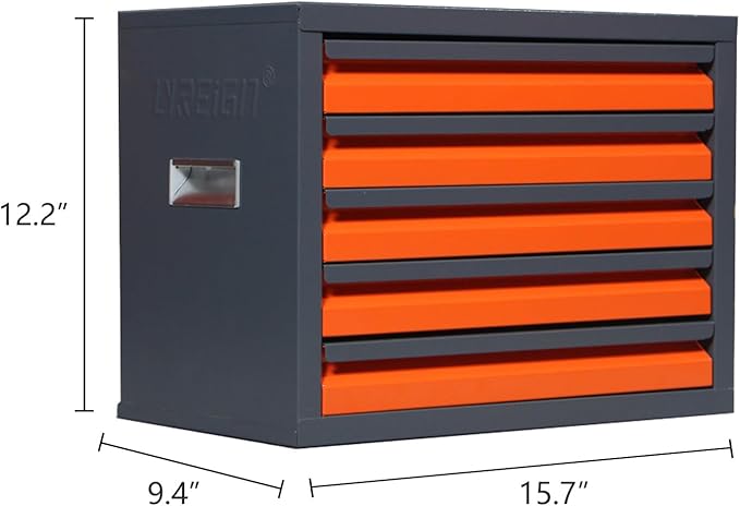 Drill Bit Dispenser Cabinet - 5 Drawers Drill Bit Organizer Cabinet | Drill Dispenser Organizer Cabinet Storage Size from 1/16" to 3/8" | Stackable Milling Cutter Storage Box for Drill Bit