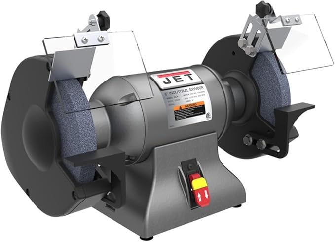 JET 8-Inch Industrial Bench Grinder, 3600 RPM, 1 HP, 115V 1Ph (Model IBG-8)