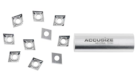 Accusize Industrial Tools CCGT32.52 Uncoating Carbide Inserts, 10 Pcs, for Machining Aluminum, 6600-0002x10