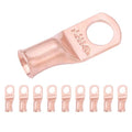 SELTERM 10pcs 2 AWG - 3/8" Stud - Battery Lugs, Heavy Duty Wire Lugs, Ring Terminals, Battery Cable Ends,2 Gauge Terminals, UL Bare Copper Eyelets Electrical Battery Terminal Connectors