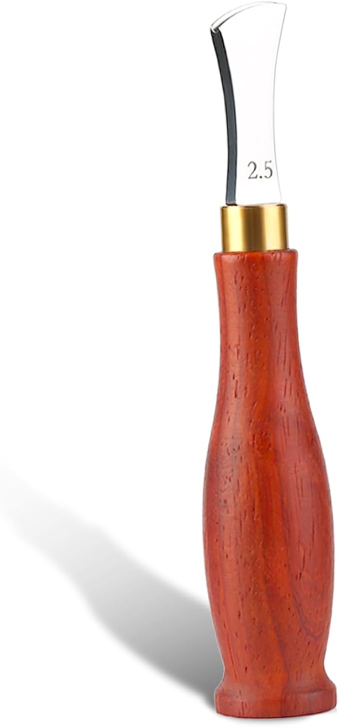 UOOU Leather Edge Creaser,2.5mm Professional Leather Tool,Edge Creaser Stainless Steel Red Wood Handle Tool for Beginners DIY Leather Craft