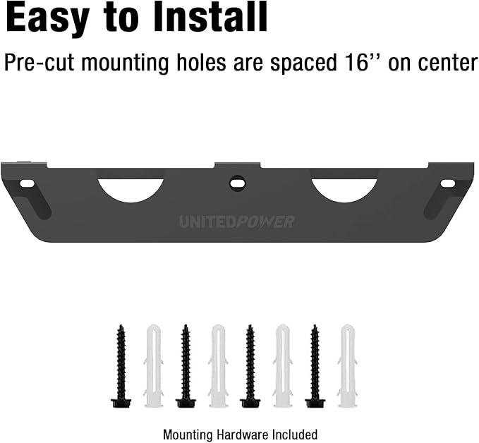 UNITEDPOWER Angle Grinder Holder - 2 Bay Angle Grinder Rack/Stand Storage Rack with Cord Hanger, Wall mount Bracket for Cutters Polishers, Garage and Workspace.