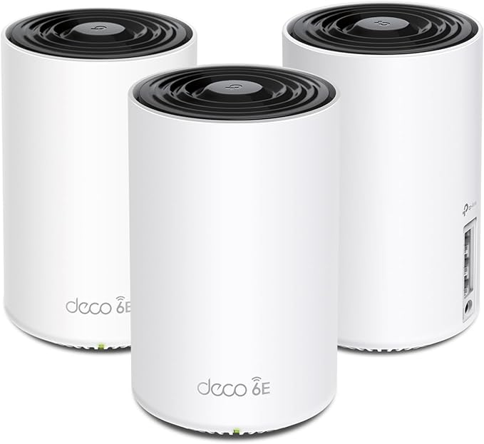 TP-Link Deco XE75 AXE5400 Tri-Band WiFi 6E Mesh System - Wi-Fi up to 7200 Sq.Ft, Engadget Rated Best Mesh for Most People, Replaces WiFi Router and Extender, AI-Driven Mesh New 6GHz Band, 3-Pack