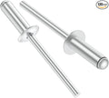 (120Pcs) 3/16" x3/4" Aluminum Blind Rivets, 4.8 x 19mm Pop Rivets,Rivets for Metal,Silver-(VG10111)