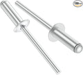 (150Pcs) 3/16" x1/2" Aluminum Blind Rivets, 4.8 x 13mm Pop Rivets,Rivets for Metal,Silver-(VG10109)