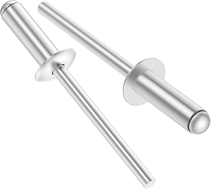 (65Pcs) 1/4" x1/2" Aluminum Blind Rivets, 6.3 x 12mm Pop Rivets,Rivets for Metal,Silver-(VG10113)
