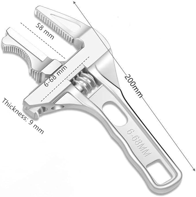 Adjustable Wrench Large Opening Short Handle Wide Jaw Mini Monkey Spanner Plumbing Pipeline Bathroom Tools