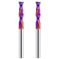 2PCS 1/4 Upcut Spiral Router Bit 1/4 Inch Shank 1 inch Cutting Length with Extra Long Life Coating CNC Router Bits End Mill for Wood Cutting, Slot Mortise, Engraving