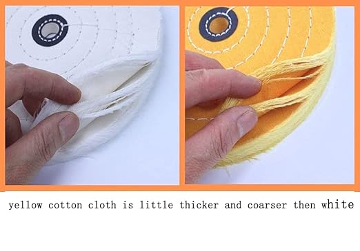 Luo ke 5 Inch Polishing Wheel for Bench Grinder - 2 Pcs Buffing Wheel (50 Ply), 10mm Arbor Hole Cotton Sanding Wheel