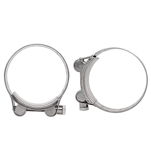 AKIHISA 2 Pack 64-67mm ID Range T-Bolt Hose Clamp,304 Stainless Steel Heavy Duty Tube Clamp 2.5 Inch